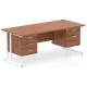 Rayleigh Cantilever Straight Desk with Double Fixed Pedestal